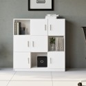 Multifunctionele kantoormeubel boekenkast met 9 vakken wit 120x38x122 cm Kaspar Korting