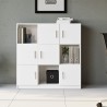 Multifunctionele kantoormeubel boekenkast met 9 vakken wit 120x38x122 cm Kaspar Korting