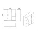 Multifunctionele kantoormeubel boekenkast met 9 vakken wit 120x38x122 cm Kaspar Catalogus