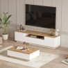 Modern design meubelset met TV kast en salontafel in wit met eikenhout Award Aanbod
