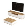 Modern design meubelset met TV kast en salontafel in wit met eikenhout Award Verkoop