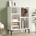 Moderne lage witte boekenkast met 5 vakken 69x25x88 cm Lydia Aanbieding