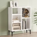 Moderne lage witte boekenkast met 5 vakken 69x25x88 cm Lydia Korting