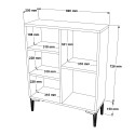 Moderne lage witte boekenkast met 5 vakken 69x25x88 cm Lydia Catalogus