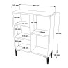Moderne lage witte boekenkast met 5 vakken 69x25x88 cm Lydia Catalogus
