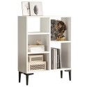 Moderne lage witte boekenkast met 5 vakken 69x25x88 cm Lydia Verkoop