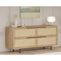 Dressoir in hout met 4 deuren met rotaneffect Dhunnan Korting