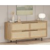 Dressoir in hout met 4 deuren met rotaneffect Dhunnan Korting