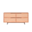 Dressoir in hout met 4 deuren met rotaneffect Dhunnan Verkoop