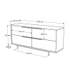 Dressoir in hout met 4 deuren met rotaneffect Dhunnan Voorraad