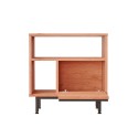 Houten kast 60x26x60 cm met 2 open vakken en een deur met rotaneffect Opoli Catalogus