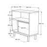 Houten kast 60x26x60 cm met 2 open vakken en een deur met rotaneffect Opoli Keuze