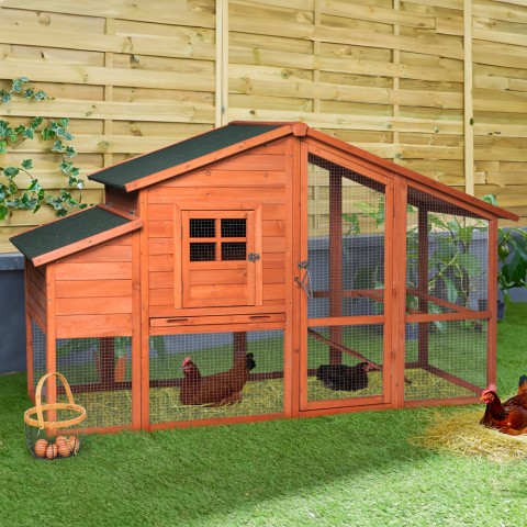 Kippenhok voor in de tuin 198x75x116 cm Ciky Aanbieding