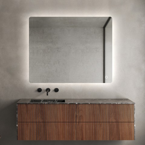 Rechthoekige badkamerspiegel 60x80cm achterverlicht ledverlichting Strokkur M Aanbieding