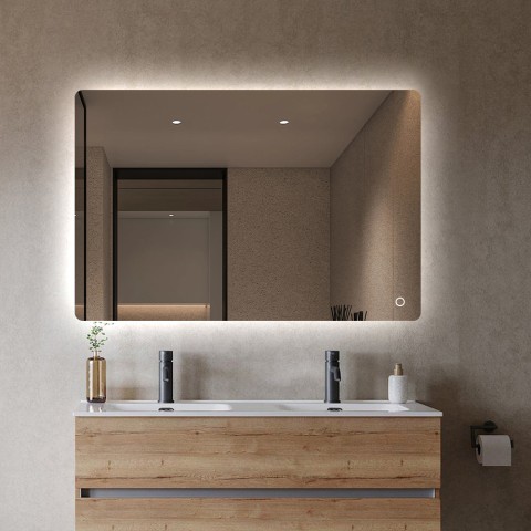 Spiegel badkamer achterverlicht ledverlichting rechthoekig 70x90cm Strokkur L Aanbieding