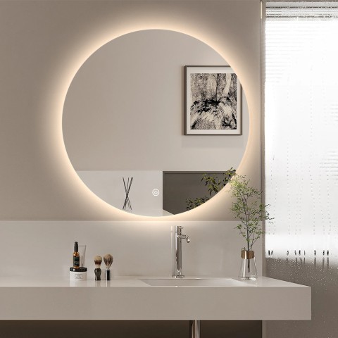 Spiegel met ronde LED-verlichting voor badkamer 60 cm verlicht Rotorua M Aanbieding
