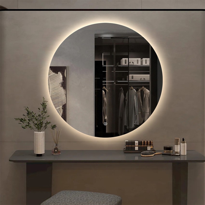 Ronde design badkamerspiegel 70 cm met LED-verlichting Rotorua L Aanbieding Ronde design badkamerspiegel 70 cm met LED-verlichting Rotorua L Aanbieding