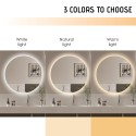 Ronde design badkamerspiegel 70 cm met LED-verlichting Rotorua L Korting