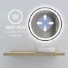 Ronde badkamerspiegel met LED-verlichting 60 cm en zwarte rand Smidmur M Korting