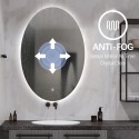 Ovale badkamerspiegel 60x80cm met verlichte led-achtergrondverlichting Sodin L Aanbod