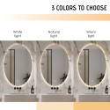 Ovale badkamerspiegel 60x80cm met verlichte led-achtergrondverlichting Sodin L Korting