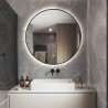 Ronde badkamerspiegel 70cm met LED-verlichting en zwart frame Laugarv L Aanbod