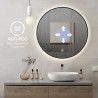 Ronde badkamerspiegel 70cm met LED-verlichting en zwart frame Laugarv L Korting
