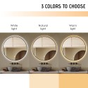 Ronde badkamerspiegel 70cm met LED-verlichting en zwart frame Laugarv L Kortingen
