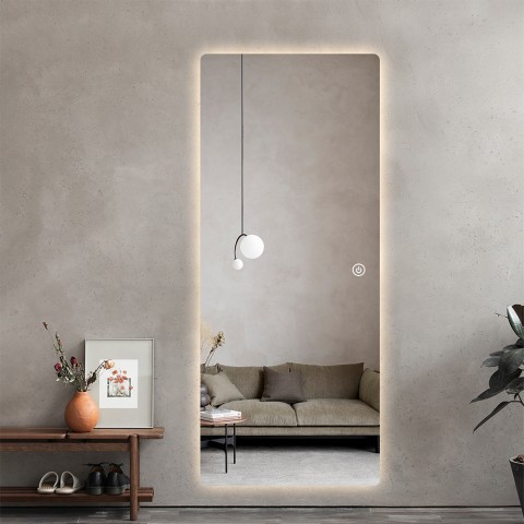Rechthoekige wandspiegel met LED-verlichting 70x170 cm Opperishola Aanbieding