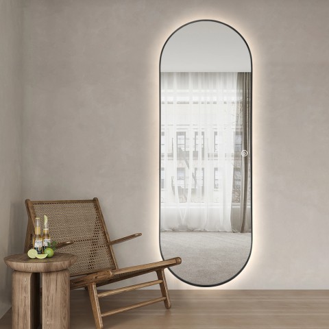Ovale wandspiegel 65x170 cm met achtergrondverlichting Reyk Aanbieding