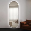 Ovale wandspiegel 65x170 cm met achtergrondverlichting Reyk Voorraad