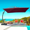 Anti-UV zweefparasol met decentrale aluminium paal 3,5x3,5 m Copenaghen Brown Korting