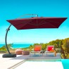Anti-UV zweefparasol met decentrale aluminium paal 3,5x3,5 m Copenaghen Brown Korting