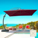 Anti-UV zweefparasol met decentrale aluminium paal 3,5x3,5 m Copenaghen Brown Voorraad