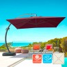 Anti-UV zweefparasol met decentrale aluminium paal 3,5x3,5 m Copenaghen Brown Aanbieding
