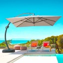 Grote aluminium zweefparasol 3,5 x 3,5 meter anti-uv Copenhagen Korting