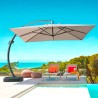 Grote aluminium zweefparasol 3,5 x 3,5 meter anti-uv Copenhagen Korting