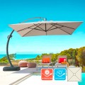 Grote aluminium zweefparasol 3,5 x 3,5 meter anti-uv Copenhagen Aanbieding