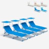 Set van 4 opvouwbare ligbedden met zonnedak California 