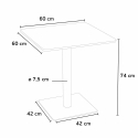 Vierkante salontafel zwart 60x60 cm met stalen onderstel en 2 gekleurde toelen Ice Licorice 