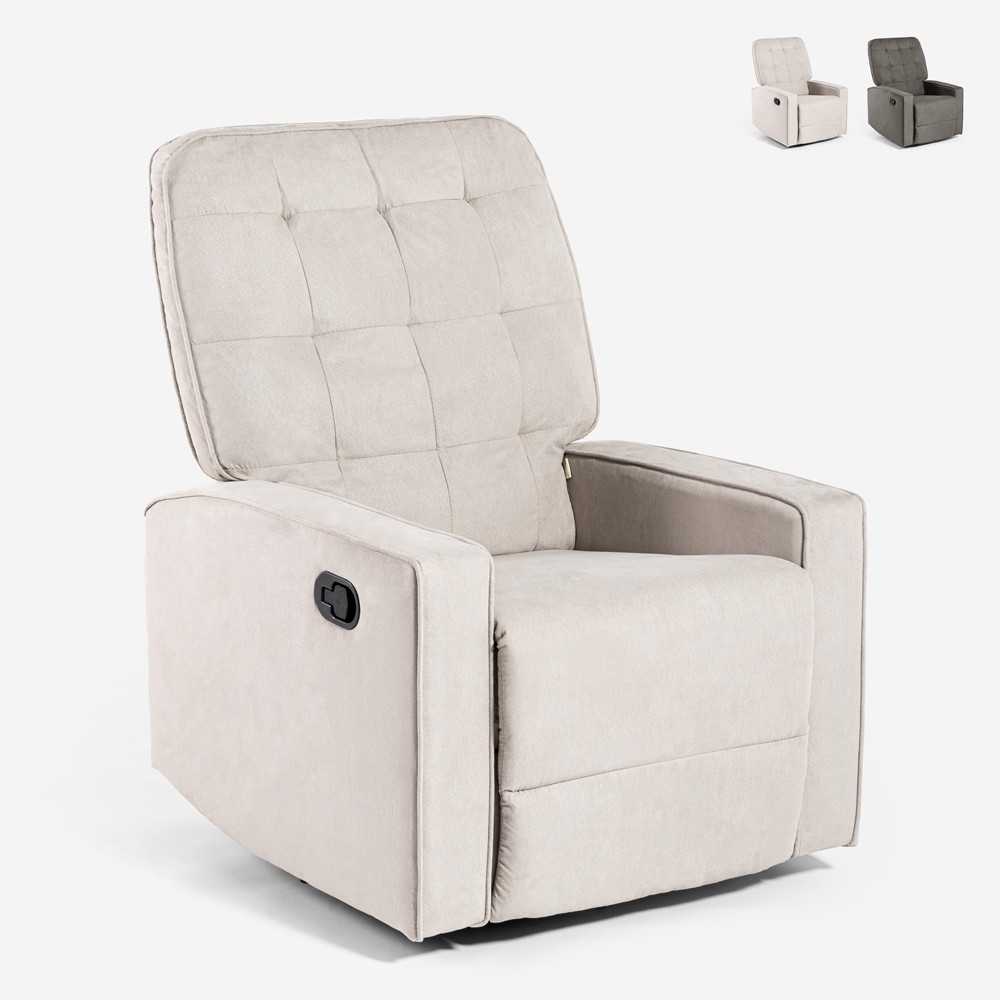 Verstelbare relaxfauteuil schommelstoel 360 graden draaibaar met voetensteun Anita
