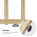 Ovale manicuretafel wit met marmer effect blad en gouden metalen onderstel 110x45x80 cm Monika Catalogus