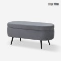 Fluwelen design poef met opbergruimte Renoir Aanbieding