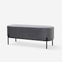 Design poef in grijze fluwelen stof Monet Kortingen