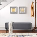 Design poef in grijze fluwelen stof Monet Aanbod