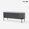 Design poef in grijze fluwelen stof Monet Aanbieding