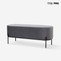 Design poef in grijze fluwelen stof Monet Aanbieding
