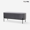 Design poef in grijze fluwelen stof Monet Aanbieding
