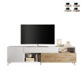 Moderne witte houten TV-meubel Clere met lade en 2 deuren 241x42x67cm Aanbieding