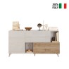 Witte houten dressoir voor keuken en woonkamer, 2 deuren, 2 laden, 181x42x94cm Kamie Model